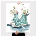 Picture of Teal Shoe Garden  _GroupedProduct_Rectangle_Portrait_Canvas_