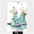 Picture of Teal Shoe Garden  _GroupedProduct_Rectangle_Portrait_Canvas_