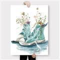 Picture of Teal Shoe Garden  _GroupedProduct_Rectangle_Portrait_Canvas_