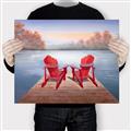 Picture of Red Muskoka Chairs _GroupedProduct_Rectangle_Landscape_Canvas_