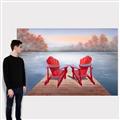 Picture of Red Muskoka Chairs _GroupedProduct_Rectangle_Landscape_Canvas_