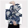 Picture of White fower on blue bkg _GroupedProduct_Rectangle_Portrait_Canvas_