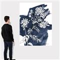 Picture of White fower on blue bkg _GroupedProduct_Rectangle_Portrait_Canvas_