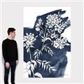 Picture of White fower on blue bkg _GroupedProduct_Rectangle_Portrait_Canvas_