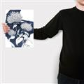 Picture of Hydrangea flower on blue bkg _GroupedProduct_Rectangle_Portrait_Canvas_