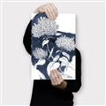 Picture of Hydrangea flower on blue bkg _GroupedProduct_Rectangle_Portrait_Canvas_