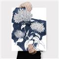 Picture of Hydrangea flower on blue bkg _GroupedProduct_Rectangle_Portrait_Canvas_