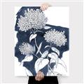 Picture of Hydrangea flower on blue bkg _GroupedProduct_Rectangle_Portrait_Canvas_
