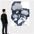 Picture of Hydrangea flower on blue bkg _GroupedProduct_Rectangle_Portrait_Canvas_