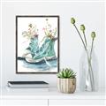 Picture of Teal Shoe Garden  _GroupedProduct_Rectangle_Portrait_Canvas_Framed_