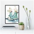 Picture of Teal Shoe Garden  _GroupedProduct_Rectangle_Portrait_Canvas_Framed_