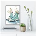 Picture of Teal Shoe Garden  _GroupedProduct_Rectangle_Portrait_Canvas_Framed_