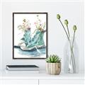 Picture of Teal Shoe Garden  _GroupedProduct_Rectangle_Portrait_Canvas_Framed_