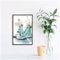 Picture of Teal Shoe Garden  _GroupedProduct_Rectangle_Portrait_Canvas_Framed_