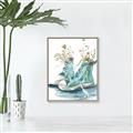 Picture of Teal Shoe Garden  _GroupedProduct_Rectangle_Portrait_Canvas_Framed_