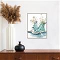 Picture of Teal Shoe Garden  _GroupedProduct_Rectangle_Portrait_Canvas_Framed_
