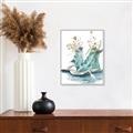 Picture of Teal Shoe Garden  _GroupedProduct_Rectangle_Portrait_Canvas_Framed_