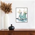 Picture of Teal Shoe Garden  _GroupedProduct_Rectangle_Portrait_Canvas_Framed_