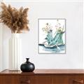 Picture of Teal Shoe Garden  _GroupedProduct_Rectangle_Portrait_Canvas_Framed_