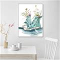 Picture of Teal Shoe Garden  _GroupedProduct_Rectangle_Portrait_Canvas_Framed_