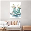 Picture of Teal Shoe Garden  _GroupedProduct_Rectangle_Portrait_Canvas_Framed_