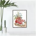Picture of Red Shoe Garden  _GroupedProduct_Rectangle_Portrait_Canvas_Framed_