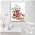 Picture of Red Shoe Garden  _GroupedProduct_Rectangle_Portrait_Canvas_Framed_