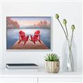 Picture of Red Muskoka Chairs _GroupedProduct_Rectangle_Landscape_Canvas_Framed_