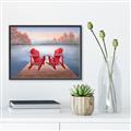 Picture of Red Muskoka Chairs _GroupedProduct_Rectangle_Landscape_Canvas_Framed_