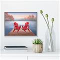 Picture of Red Muskoka Chairs _GroupedProduct_Rectangle_Landscape_Canvas_Framed_