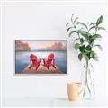 Picture of Red Muskoka Chairs _GroupedProduct_Rectangle_Landscape_Canvas_Framed_
