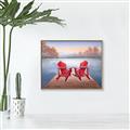 Picture of Red Muskoka Chairs _GroupedProduct_Rectangle_Landscape_Canvas_Framed_