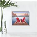 Picture of Red Muskoka Chairs _GroupedProduct_Rectangle_Landscape_Canvas_Framed_