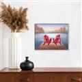 Picture of Red Muskoka Chairs _GroupedProduct_Rectangle_Landscape_Canvas_Framed_