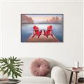 Picture of Red Muskoka Chairs _GroupedProduct_Rectangle_Landscape_Canvas_Framed_