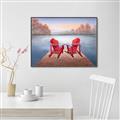 Picture of Red Muskoka Chairs _GroupedProduct_Rectangle_Landscape_Canvas_Framed_