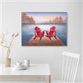 Picture of Red Muskoka Chairs _GroupedProduct_Rectangle_Landscape_Canvas_Framed_