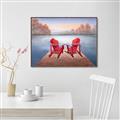 Picture of Red Muskoka Chairs _GroupedProduct_Rectangle_Landscape_Canvas_Framed_