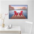 Picture of Red Muskoka Chairs _GroupedProduct_Rectangle_Landscape_Canvas_Framed_