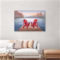 Picture of Red Muskoka Chairs _GroupedProduct_Rectangle_Landscape_Canvas_Framed_