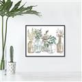 Picture of Bottled Plants Neutral I  _GroupedProduct_Rectangle_Landscape_Canvas_Framed_