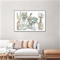 Picture of Bottled Plants Neutral I  _GroupedProduct_Rectangle_Landscape_Canvas_Framed_