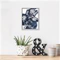 Picture of White fower on blue bkg _GroupedProduct_Rectangle_Portrait_Canvas_Framed_
