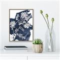 Picture of White fower on blue bkg _GroupedProduct_Rectangle_Portrait_Canvas_Framed_