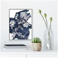 Picture of White fower on blue bkg _GroupedProduct_Rectangle_Portrait_Canvas_Framed_