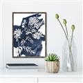 Picture of White fower on blue bkg _GroupedProduct_Rectangle_Portrait_Canvas_Framed_