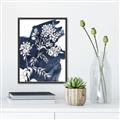 Picture of White fower on blue bkg _GroupedProduct_Rectangle_Portrait_Canvas_Framed_