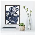 Picture of White fower on blue bkg _GroupedProduct_Rectangle_Portrait_Canvas_Framed_