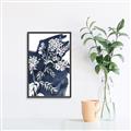 Picture of White fower on blue bkg _GroupedProduct_Rectangle_Portrait_Canvas_Framed_