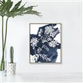 Picture of White fower on blue bkg _GroupedProduct_Rectangle_Portrait_Canvas_Framed_